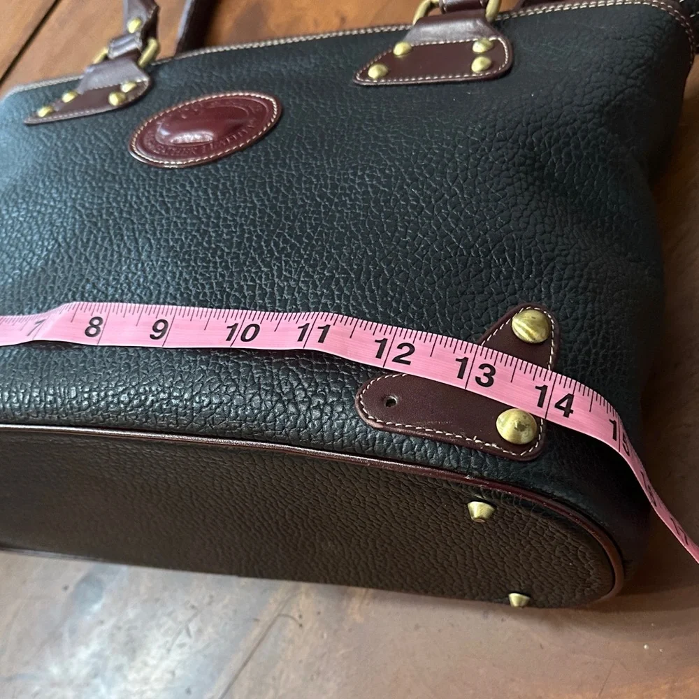 Dooney & Bourke Black Leather Bag with Red Logo